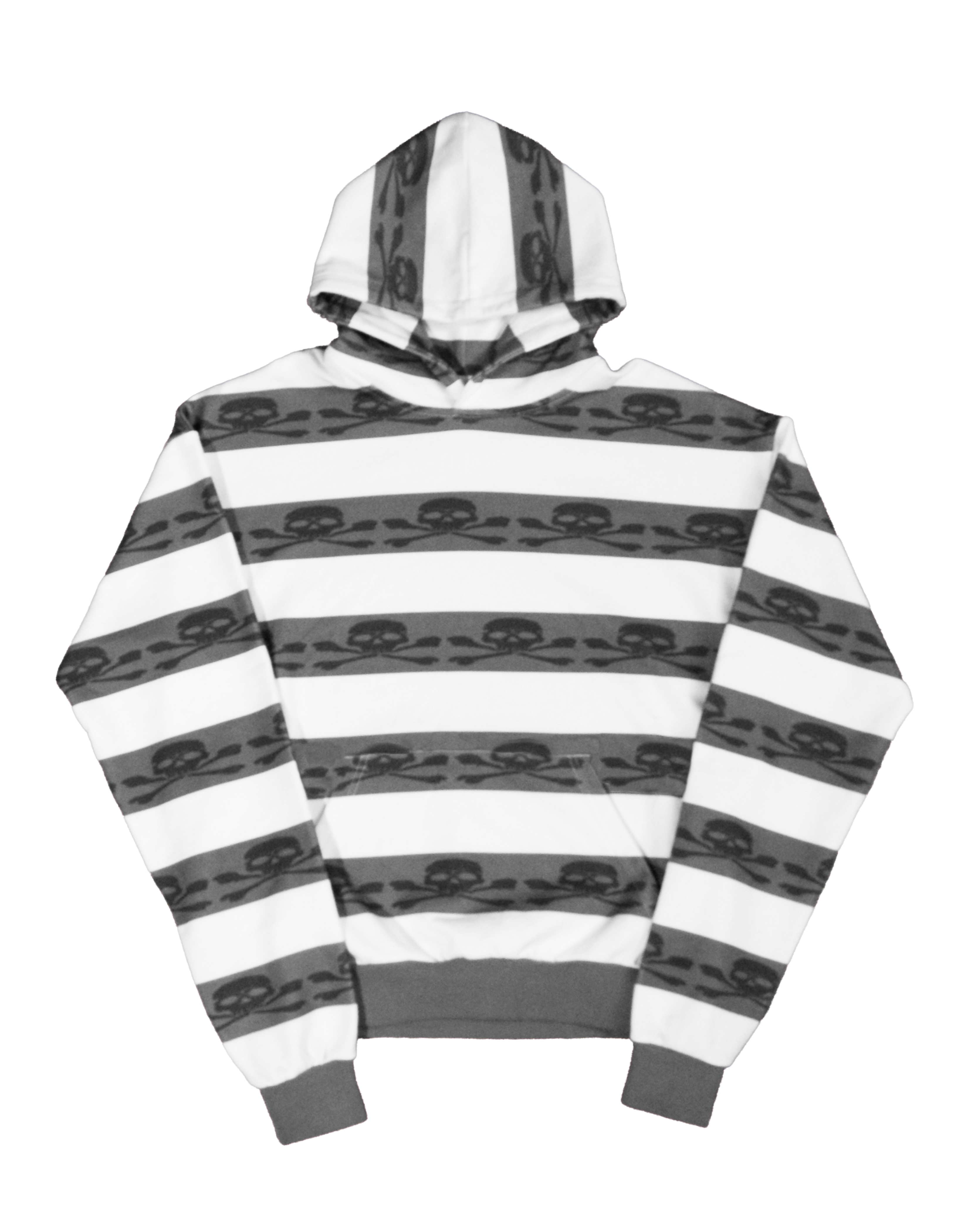 "Skull" Striped Hoodie (Black)